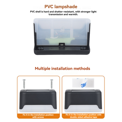 Solar Step Light, Waterproof, Light-Controlled, Automatic Lighting, Suitable for Home Perimeter Wall Lights, Fence Lights, Waterproof Stair Lights -