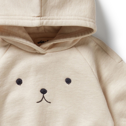 Wilson+Frenchy Tiny Bloom Organic Terry Hooded Sweatshirt - Oatmeal