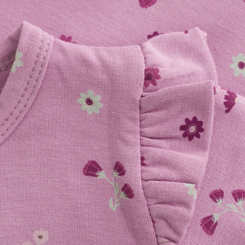 Minymo Organic Cotton Romper - Mauve Orchid