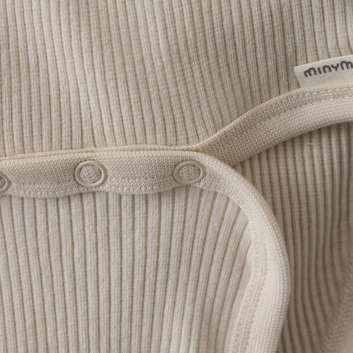Minymo Long-Sleeve Rib Bodysuit - Sandshell