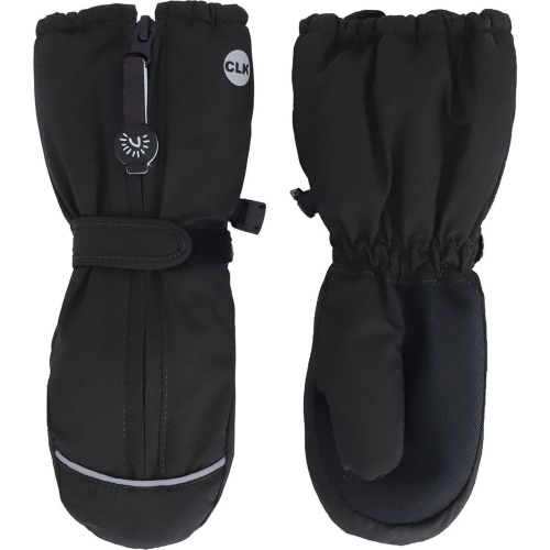 Calikids Front-Zipper Waterproof Winter Mittens - Black