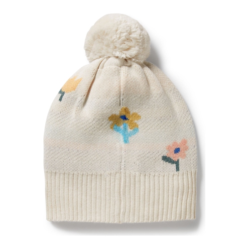 Wilson+Frenchy Organic Knitted Jacquard Hat - Flower Pop