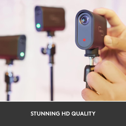 Ensemble de 3 caméras d'action HD Mevo Start de Logitech pour vidéo HD multicaméra, contrôle par application et diffusion par téléphone intelligent