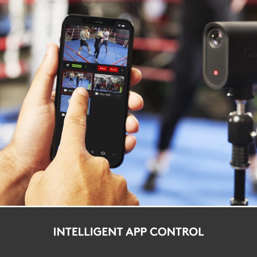 Ensemble de 3 caméras d'action HD Mevo Start de Logitech pour vidéo HD multicaméra, contrôle par application et diffusion par téléphone intelligent