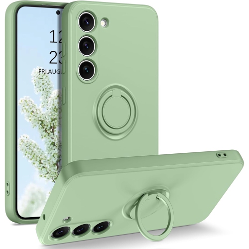 DUEDUE Case Compatible with Samsung Galaxy S23 Case Liquid Silicone Soft Slim Cover with Ring Stand Shockproof Protective Case for Samsung S23 6.1