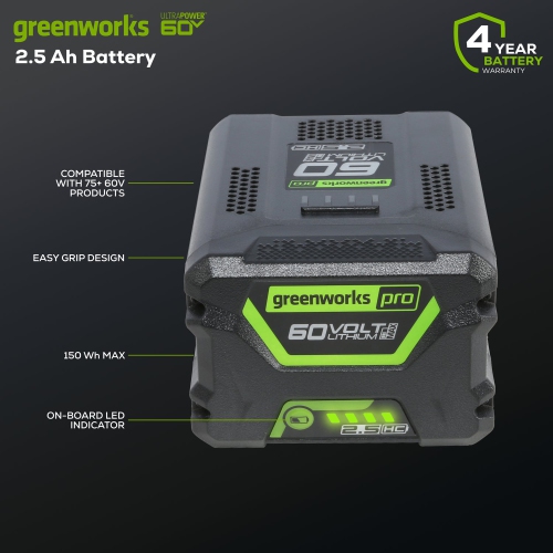 Greenworks 60V 2.5Ah UltraPower Battery