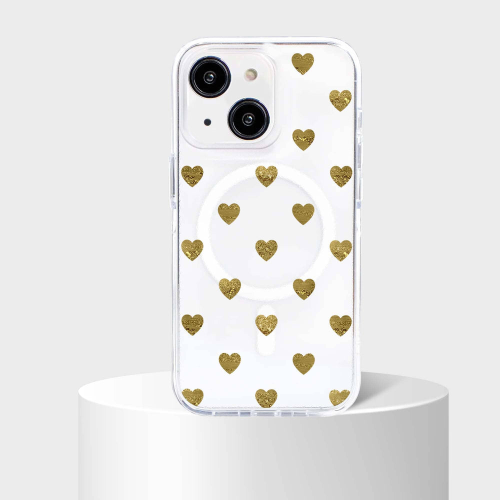 MagSafe iPhone 16e Gold Plum Heart Clear Case
