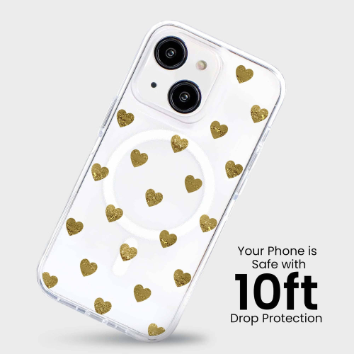 MagSafe iPhone 16e Gold Plum Heart Clear Case