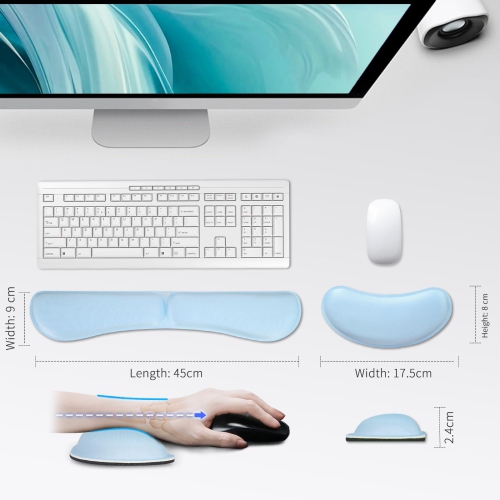 Ergonomic Gel Keyboard Wrist Rest & Mousepad Rests for Computer, Silky Memory Foam for Typing, Laptop Keyboard and Mouse Desk Pads Support Hand and