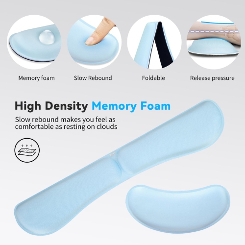 Ergonomic Gel Keyboard Wrist Rest & Mousepad Rests for Computer, Silky Memory Foam for Typing, Laptop Keyboard and Mouse Desk Pads Support Hand and