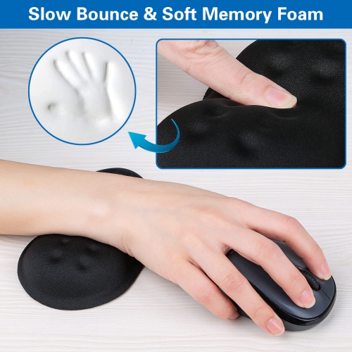 2 Pack Mouse Wrist Rest Support, Canjoy Memory Foam Mouse Wrist Rest Pad Support Cushion, Fibre Soft Ergonomic Hand Rest Support