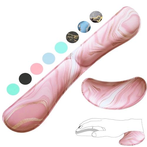 HLD  Ergonomic Gel Keyboard Wrist Rest & Mousepad Rests for Computer, Silky Memory Foam for Typing, Laptop Keyboard And Mouse Desk Pads Support Hand