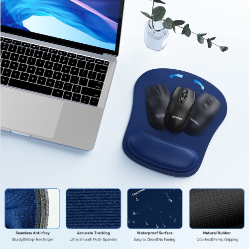 Keyboard Wrist Rest and Mouse Pad with Wrist Support, Memory Foam Set for Computer/Laptop/Mac, Lightweight for Easy Typing & Pain Relief Ergonomic
