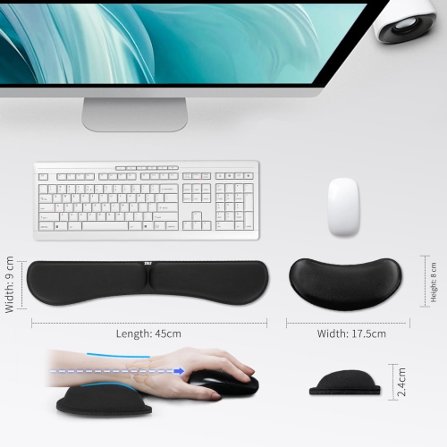 Ergonomic Gel Keyboard Wrist Rest & Mousepad Rests for Computer, Silky Memory Foam for Typing, Laptop Keyboard and Mouse Desk Pads Support Hand and