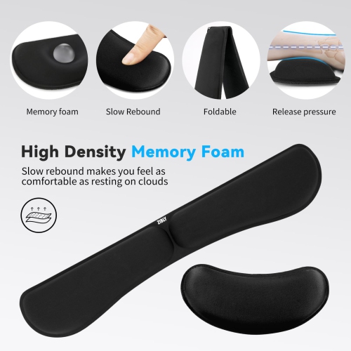 Ergonomic Gel Keyboard Wrist Rest & Mousepad Rests for Computer, Silky Memory Foam for Typing, Laptop Keyboard and Mouse Desk Pads Support Hand and