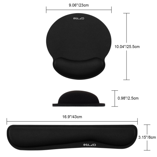 Wrist Rest Support for Keyboard & Mouse Pad Combo with Comfortable Memory Foam Padding, Nonsilp Rubber Base and Ergonomic Design for PC Computer
