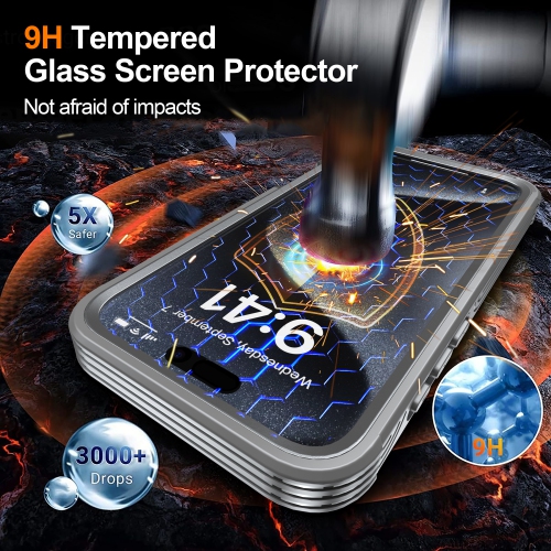 Étui magnétique pour iPhone 16 Pro Max de 6,9&nbsp;po [compatible MagSafe], protection militaire contre les chutes, protecteur d'écran en verre