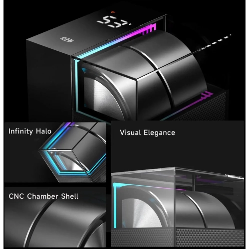 PCCOOLER CPS DS360 AIO CPU Liquid Cooler, 360mm Radiator, 310W TDP, ARGB LEDs & Digital Display, Aluminum Pump Cover, for Intel LGA