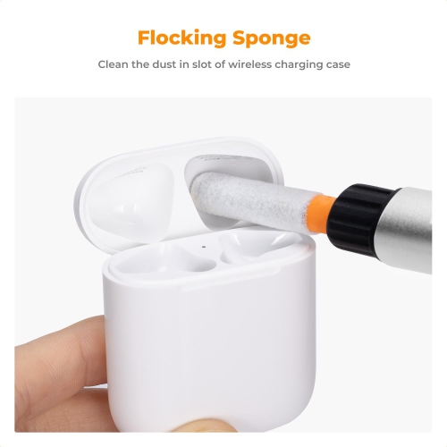 7-in-1 Lens Wireless Earbuds Cleaning Pen, with Flocking Sponge*3, Stripper*3, Cleaning Pen Cleaning Brush Earphones Cleaner Accessories, for Dust
