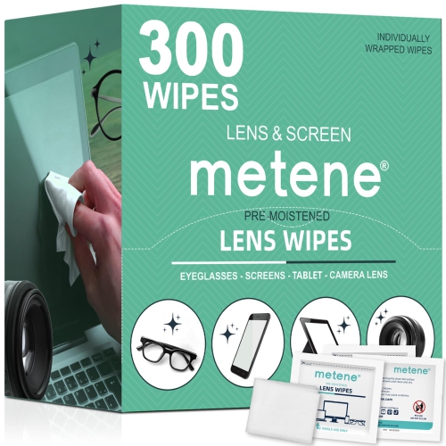 Lens Cleaning Wipes, 300 Pre-Moistened and Individually Wrapped Eyeglass Wipes,Glasses Cleaner-Great for Eyeglasses,Camera