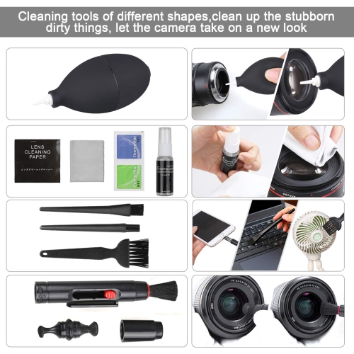 18-in-1 Professional Camera Cleaning Kit, DSLR Camera Cleaning Accessories, Rocket Air Blower/Lens Cleaning Pen/Cleaning Cloth/Lens Brush and Lens