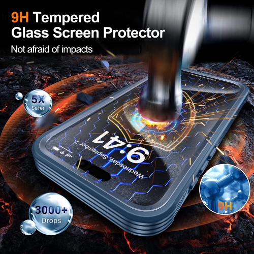 Magnetic Case for iPhone 16 Pro Max 6.9" [MagSafe Compatible] Full Body Military Drop Protection with 9H Tempered Glass Screen Protector, Anti-Yellow