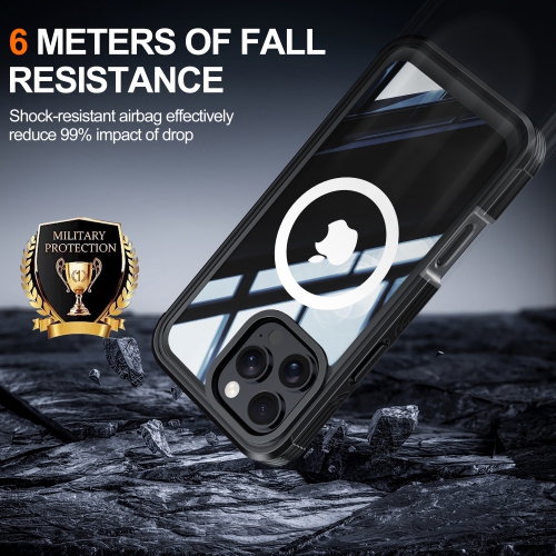 Magnetic Case for iPhone 16 Pro Max 6.9" [MagSafe Compatible] Full Body Military Drop Protection with 9H Tempered Glass Screen Protector, Anti-Yellow