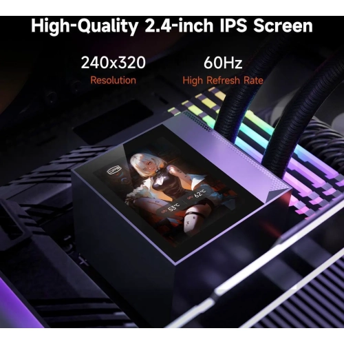 PCCOOLER CPS DC360 Pro ARGB Display AIO CPU Liquid Cooler, 360mm Radiator, 310W TDP, Customizable 2.4" IPS LCD Display, for Intel LGA