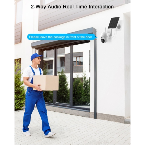 ANRAN 2K Security Camera Wireless Outdoor, Solar Outdoor Camera with 360° View, Smart Siren, Pan Tilt Control, 2-Way Talk and more - 2 Pack