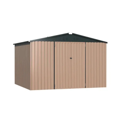 Remises de rangement AECOJOY en métal de 8 x 10 pi pour abri de jardin extérieur en acier avec portes verrouillables