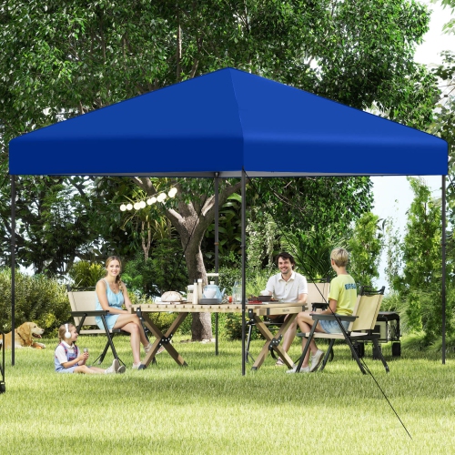 Costway 10 X 10 FT Pop up Canopy Tent with Portable Carrying Bag 8 Stakes 4 Wind Ropes Pink/Yellow/Beige/White/Gray/Navy