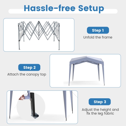Costway 10 x 10 FT Outdoor Pop up Canopy Tent with Higher Top Roller Bag Adjustable Height