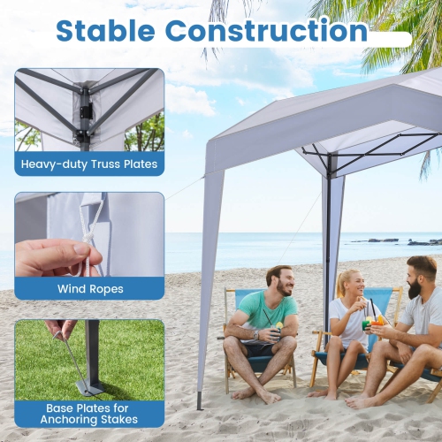 Costway 10 x 10 FT Outdoor Pop up Canopy Tent with Higher Top Roller Bag Adjustable Height