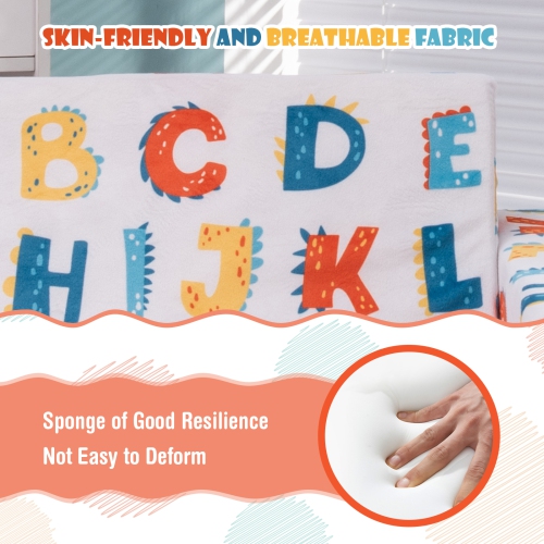 2-in-1 Kids Sofa with Velvet Fabric for Playroom or Bedroom