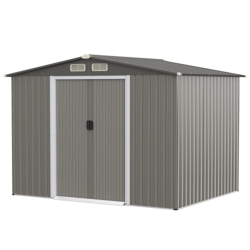 Galvanized Steel Storage Shed for Garden, Yard, and Outdoor Equipment
