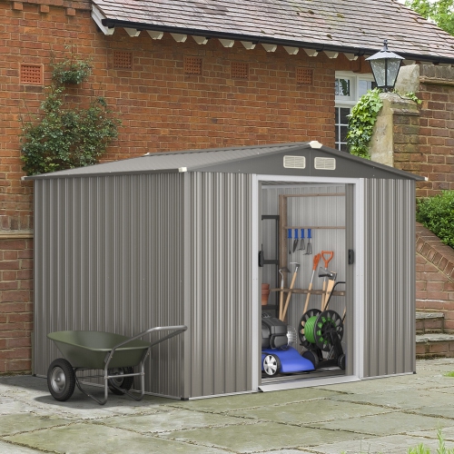 Galvanized Steel Storage Shed for Garden, Yard, and Outdoor Equipment