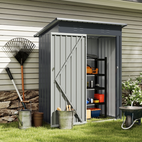 Weather-Resistant Outdoor Storage Shed with Lockable Entry