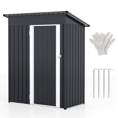 Weather-Resistant Outdoor Storage Shed with Lockable Entry