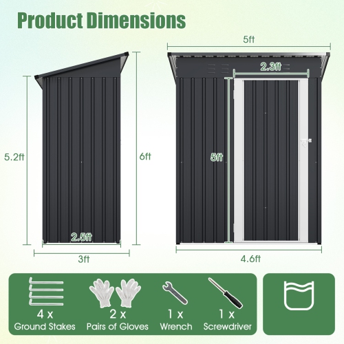 Weather-Resistant Outdoor Storage Shed with Lockable Entry