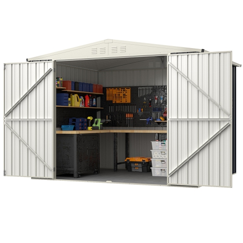 Metal Outdoor Storage Shed with Lockable Door for Garden Tools