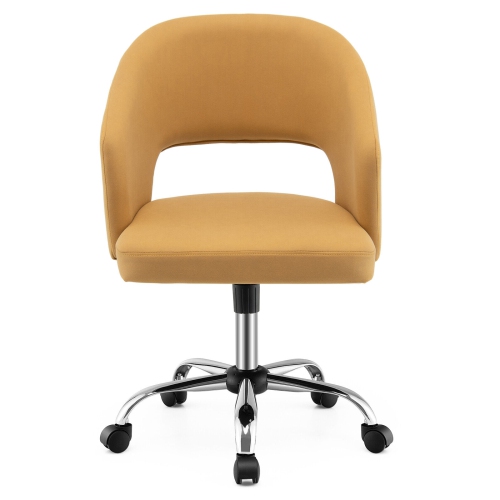 Upholstered Swivel Office Chair with Hollow Back for Desk or Home Office