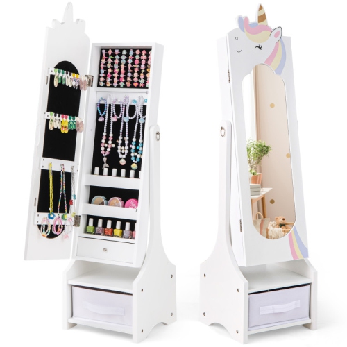 Armoire à bijoux pour enfants avec rangement et angles d'inclinaison réglables