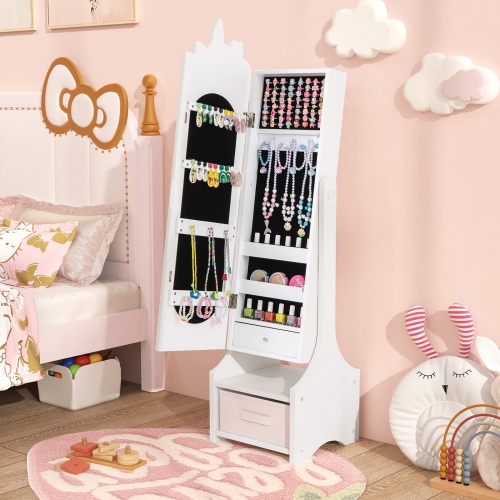 Armoire à bijoux pour enfants avec rangement et angles d'inclinaison réglables