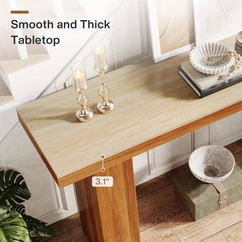 Lantine 62.9-Inch Console Table For Entryway, Wood Long Narrow Sofa Table Behind Couch For Living Room, Hallway