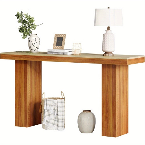 Lantine 62.9-Inch Console Table For Entryway, Wood Long Narrow Sofa Table Behind Couch For Living Room, Hallway