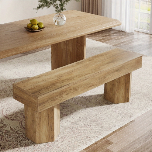 Lantine Wooden Entryway Bench, 41" Farmhouse Indoor End Of Bed Bench, Long Dining Seat For Dining Room, Bedroom, Entry, Mudroom, Easy Assembly(Only