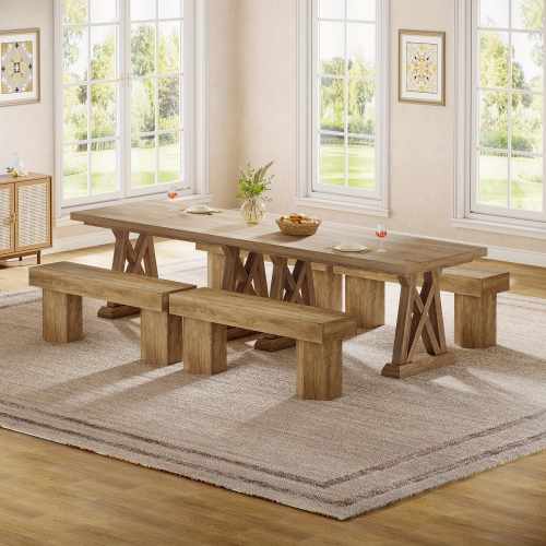 Lantine Wooden Entryway Bench, 41" Farmhouse Indoor End Of Bed Bench, Long Dining Seat For Dining Room, Bedroom, Entry, Mudroom, Easy Assembly(Only