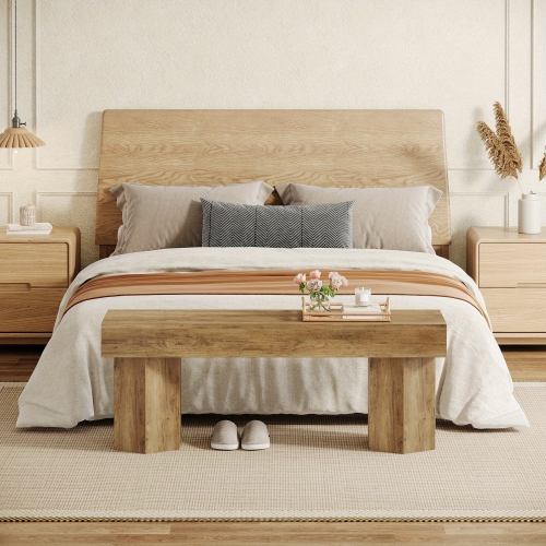 Lantine Wooden Entryway Bench, 41" Farmhouse Indoor End Of Bed Bench, Long Dining Seat For Dining Room, Bedroom, Entry, Mudroom, Easy Assembly(Only