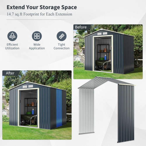 Expandable Outdoor Shed Extension Kit for Wider Storage Space