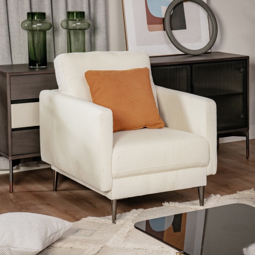 Fauteuil d'appoint moderne rembourré avec coussin amovible pour le salon